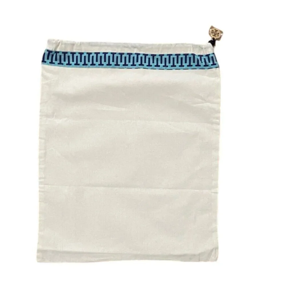 Tory Burch Cream Cloth Dust Bag Gold Tone Logo Charm 12x15